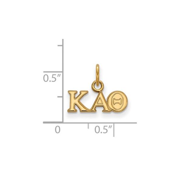 14K Gold Plated Silver Kappa Alpha Theta XS (Tiny) Greek Letters Charm - Picture 2 of 3